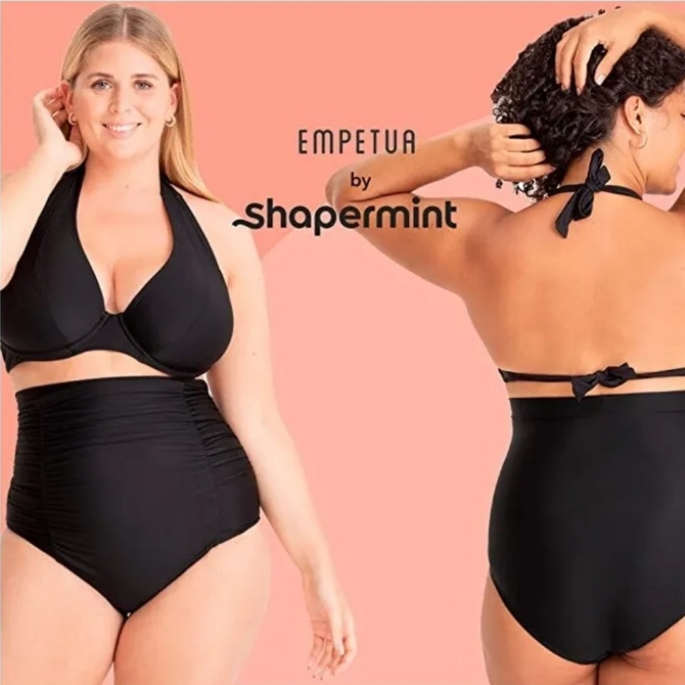 Full Coverage High-Waisted Control Shapewear Black Bikini Bottom Size XXL 16-18 - Picture 2 of 7